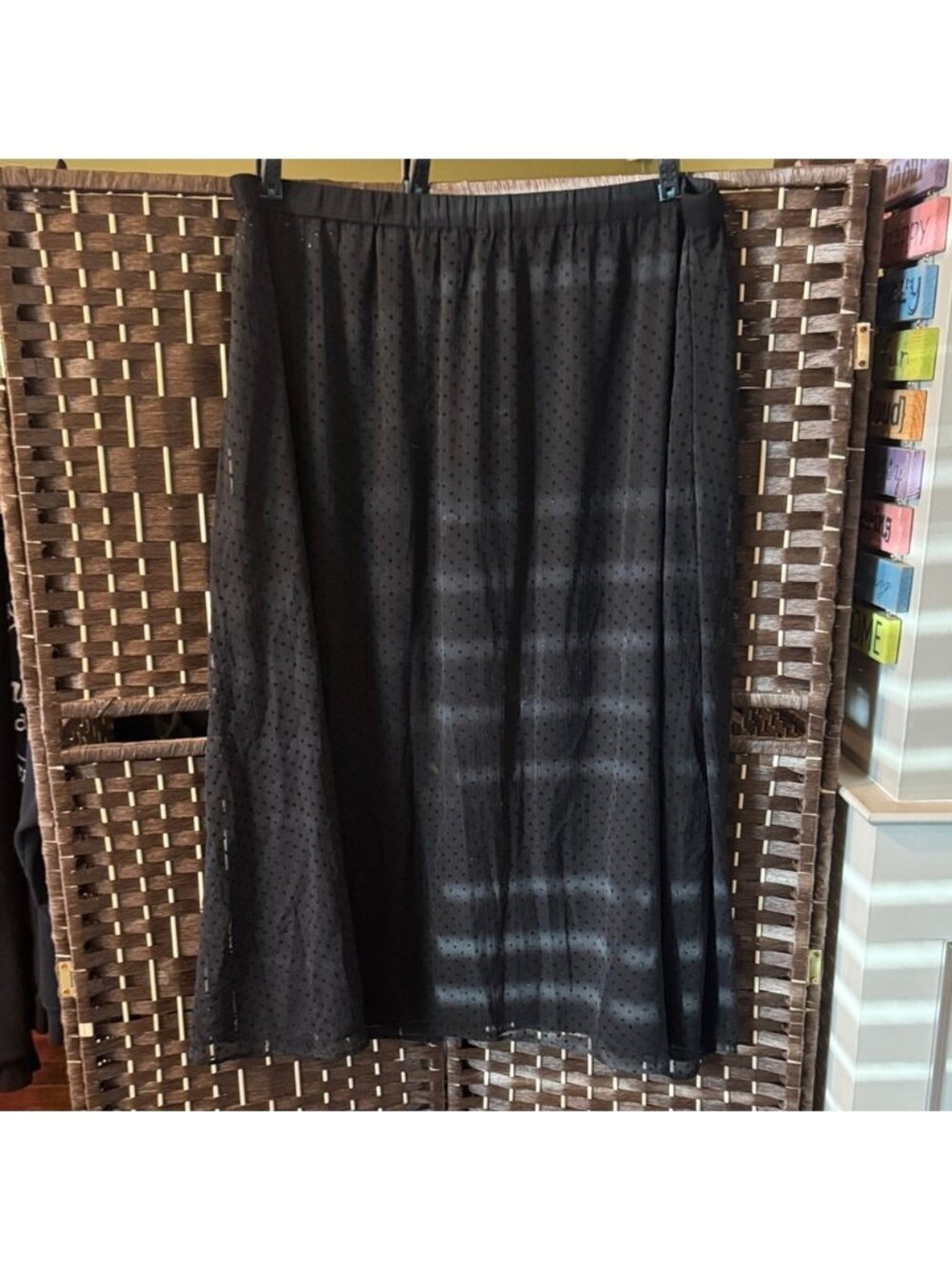Old Navy Black Sheer Midi Skirt